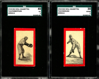 1910 T210 Old Mill Cigarettes "Series 8" SGC-Graded Pair (2 Different)